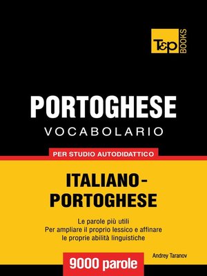cover image of Vocabolario Italiano-Portoghese per studio autodidattico